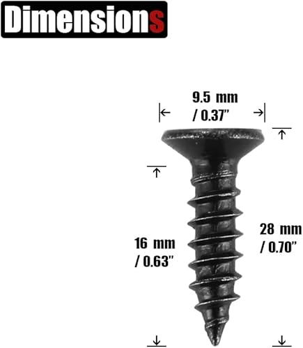 Miniatura 7 de JQK Tornillo negro #4 x 12", cabeza plana Phillips Tornillo para madera 18-8 SS galvanoplastia acero inoxidable negro, 4 x 12 pulgadas, 100 piezas,