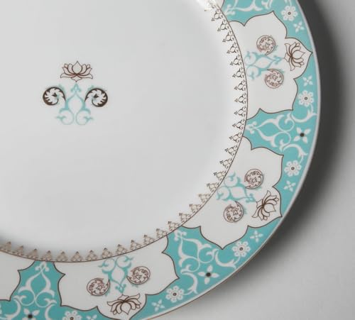 Image of India Circus by Krsnaa Mehta Regal Romance Floral Dinner Plate Bone China | Dishwasher Safe Plates for Kitchen, Dining, Restaurants, Gifting | 10 Inch, Set of 1