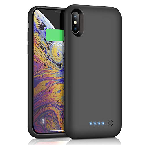 HETP Battery Case for iPhone Xs/X /10 Upgraded 6500mAh Portable Rechargeable Charger Case for iPhone X Extended Battery Pack for iPhone Xs Protective Charging Case Backup Cover(5.8 inch) - Black