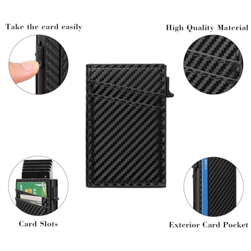 Mens for Wallet Card Holder， Minimalist Pop Up Wallet for Men -RFID Blocking Mens (Carbon Fiber)3