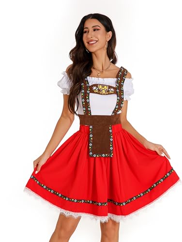 Oktoberfest Costumes Women Garden Maid Dresses 3pcs Sexy Oktoberfest Outfit
