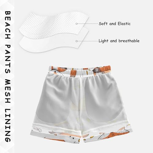 Lovely Fox Leaf Boys Swim Trunks, Quick Dry Toddler Beach Shorts Boy Swimwear Bathing Suit4