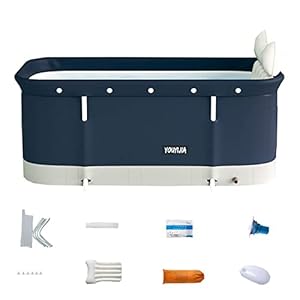 AGSYFFD Draagbare opvouwbare badkuip voor volwassenen, 120 cm niet-opblaasbare onafhankelijke SPA-stoombad voor familiebadkamer, dik plastic is ideaal voor warmwaterbad en ijsbad