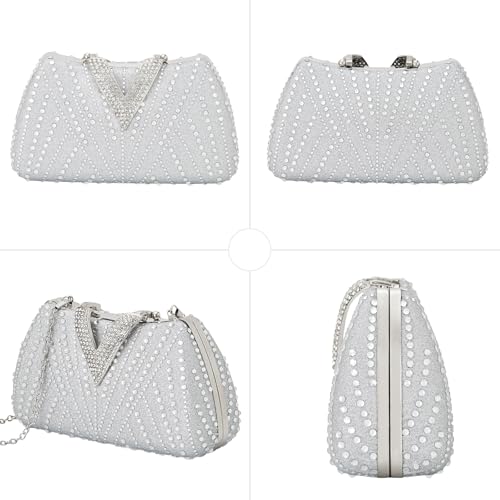 Image of SH Clutch Purse Rhinestone Clutch Purses for Women Glitter Prom Purse