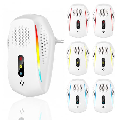 Répulsif Ultrason Souris et Rats, Pack De 6 avec 3 Modes, Anti Souris et Anti Rat Puissant pour Éloigner Les Rongeurs Nuisibles