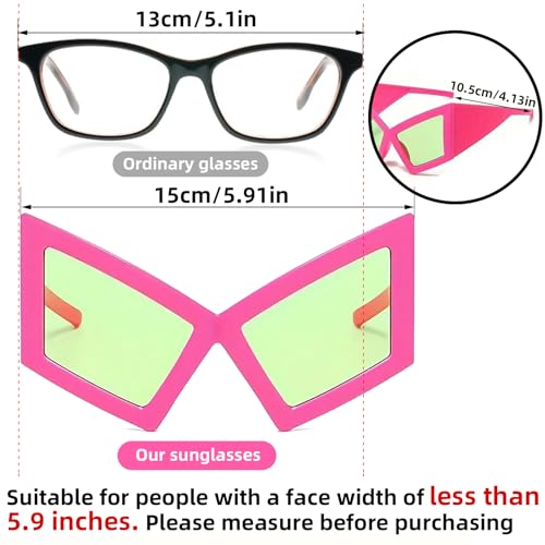 Funny Glasses Oversized Sunglasses Novelty Party Sunglasses Accessories for Adults Women Max Face Width 5.9In2