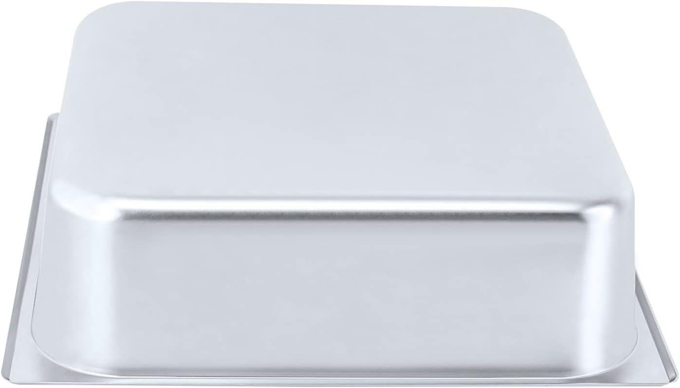 Xuthusman 6 Pack 4" Deep 2/3 Size 201 Stainless Steel Steam Table Pans Hotel Food Buffet Prep Pan Silver Durable(6 Pack 4" Deep 2/3 Size)