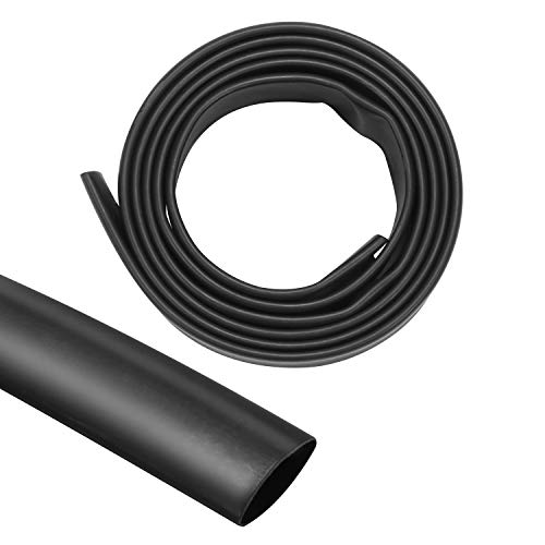 Thanksky 3/8 inch Large Heat Shrink Tubing Roll,4FT 3:1 Adhesive Glue Lined Dual Wall Tube, Black Electrical Shrink Wrap Tubing (4Ft, 3/8\" Diameter)