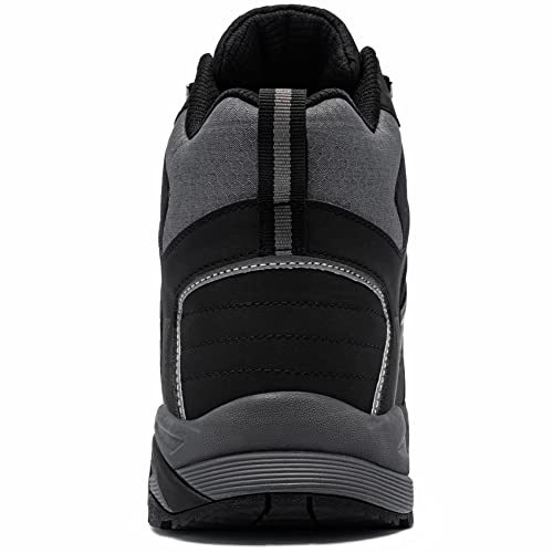 Image of LARNMERN Steel Toe Boots Men Comfortable Work Safety Shoes Hiking Sneakers | Comfortable Outdoor Industrial Construction Non Slip Puncture Proof Mid Top Tactical