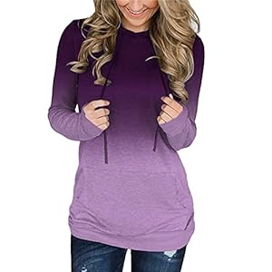 onlypuff Womens Hoodie Sweatshirts Casual Tunic Tops Long Sleeve Hoody with Kangaroo Pockets