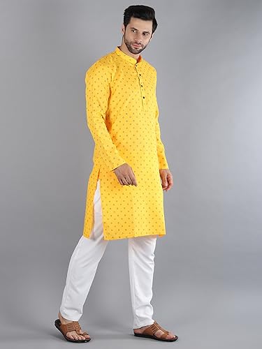 Image of Uri and MacKenzie Mens Cotton Woven Casual Kurta Pajama set