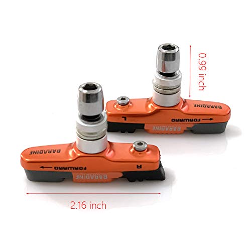 Farbetter Road Bike Cycle Bicycle Brake Pads, Compatible with Shimano Dura Ace/Ultegra/Sram, Forged Aluminum Alloy Holder, Hex Nuts and Shims Included