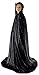 Artemisia Designs Unisex Hooded Velvet Cloak Medieval Renaissance Cape Ren Faire Cosplay, Floor Length (Black, One Size)