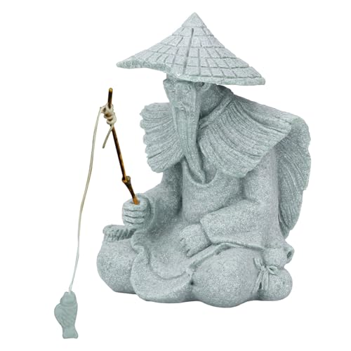 [Porta ricchezza e prosperità] Porta ricchezza e prosperità a casa o in ufficio con questa tradizionale statua del pescatore di fortuna. realizzato in arenaria verde naturale, simboleggia il successo e la protezione finanziaria.