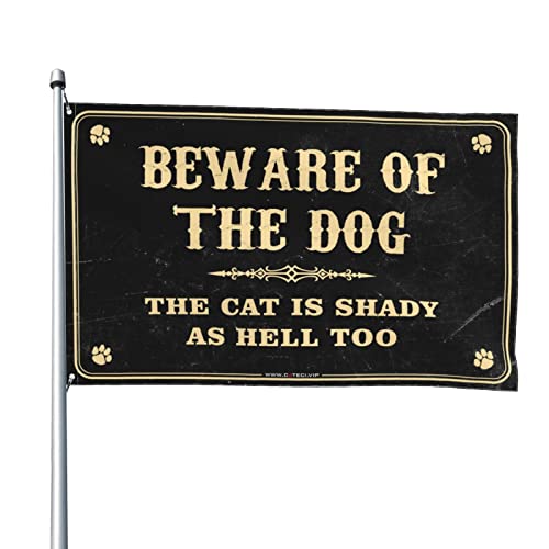 Drapeau drôle Beware Of Dog grand format pour habiller un dortoir étudiant