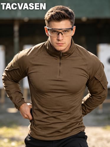 TACVASEN Men's Military Combat T-Shirt, Brown, XX-Large - Image 7