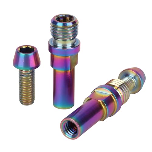 Image of Titanium Ti V-Brake Bosses Bolts, M10x1.25mm & M6x16mm Screws, for Bicycle (Rainbow, 2pcs M10+2pcs M6)