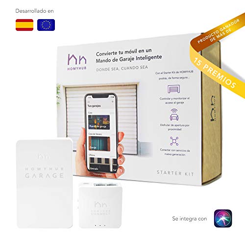 HOMYHUB Starter Kit | Mando a Distancia Garaje WiFi - Mucho más que Abrir Puerta de Garaje con tu Movil y Voz - Controla max 2 puertas por Starter Kit