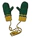 BIBITIME Winter Gloves Flower Bead Decorations Women Mittens Handmade Knit Warm (One Size, Green Yellow)