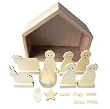 Crèche en Bois 18 x 15 x 7,5 cm 13 pièces