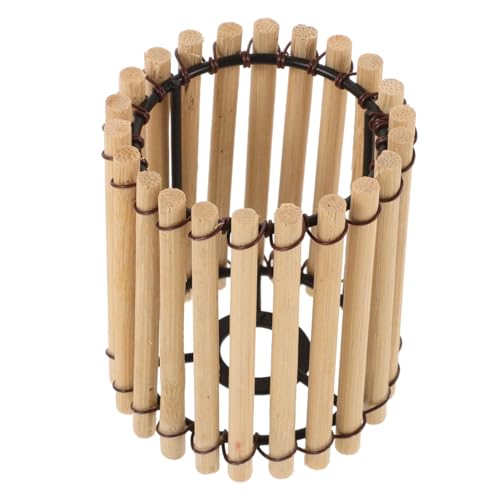 Image of jojofuny 2pcs Woven Pendant Lamp Shade Vintage Drum Decorative Light Cover Wear-resistant Height for Home Decor and Atmosphere Enhancement