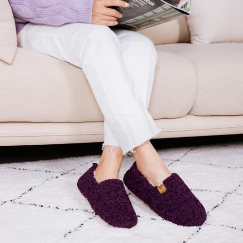 EverFoams Damen geschlossene Hausschuhe MemorySchaum, Dark Purple, 38-39 EU – Ansicht 2