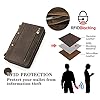 Contacts Mens Genuine Leather Travel Clutch with Wrist Strap,Zipper Passport Wallet with Zip Pocket, Large Capacity Phone Clutch Hand Bag for Men Vintage Brown #4