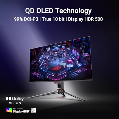 Image of ASUS ROG Swift 32 inch OD-OLED Gaming Monitor (PG32UCDM3)- 4K, 240 Hz, BlackShield Film, G-SYNC Compatible, 0.03ms, DisplayHDR 500 True Black, DisplayPort, Neo Proximity Sensor, DP 2.1, 3 yr Warranty