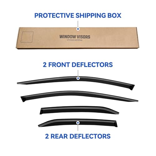 Image of Window Visors Rain Guards for 2018-2024 Toyota Camry, Out-Channel Window Vent Wind Deflectors Visors Shades for Camry 18-24