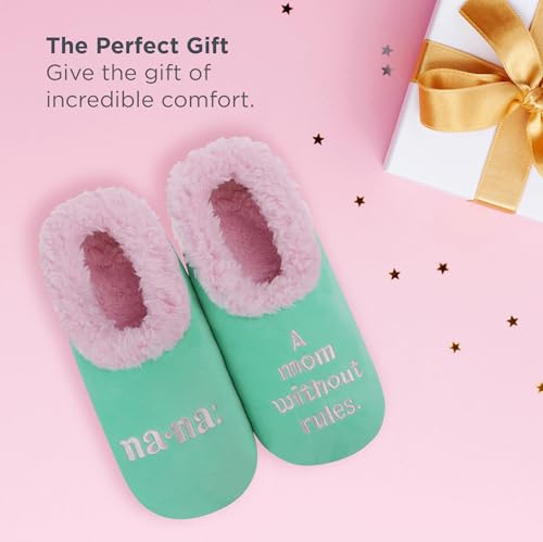 Image of Snoozies Grandma Slipper Socks for Women, Nana House Slippers Soft Non-Slip, Sherpa Lining, Indoor Cute Great Grandma