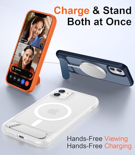 Image of Magnetic Compatible with iPhone 11 Phone Case, [Built-in Invisible Kickstand][Compatible with MagSafe] [Military Grade Shockproof] Slim Translucent Matte Phone Case for iPhone 11 6.1 inch