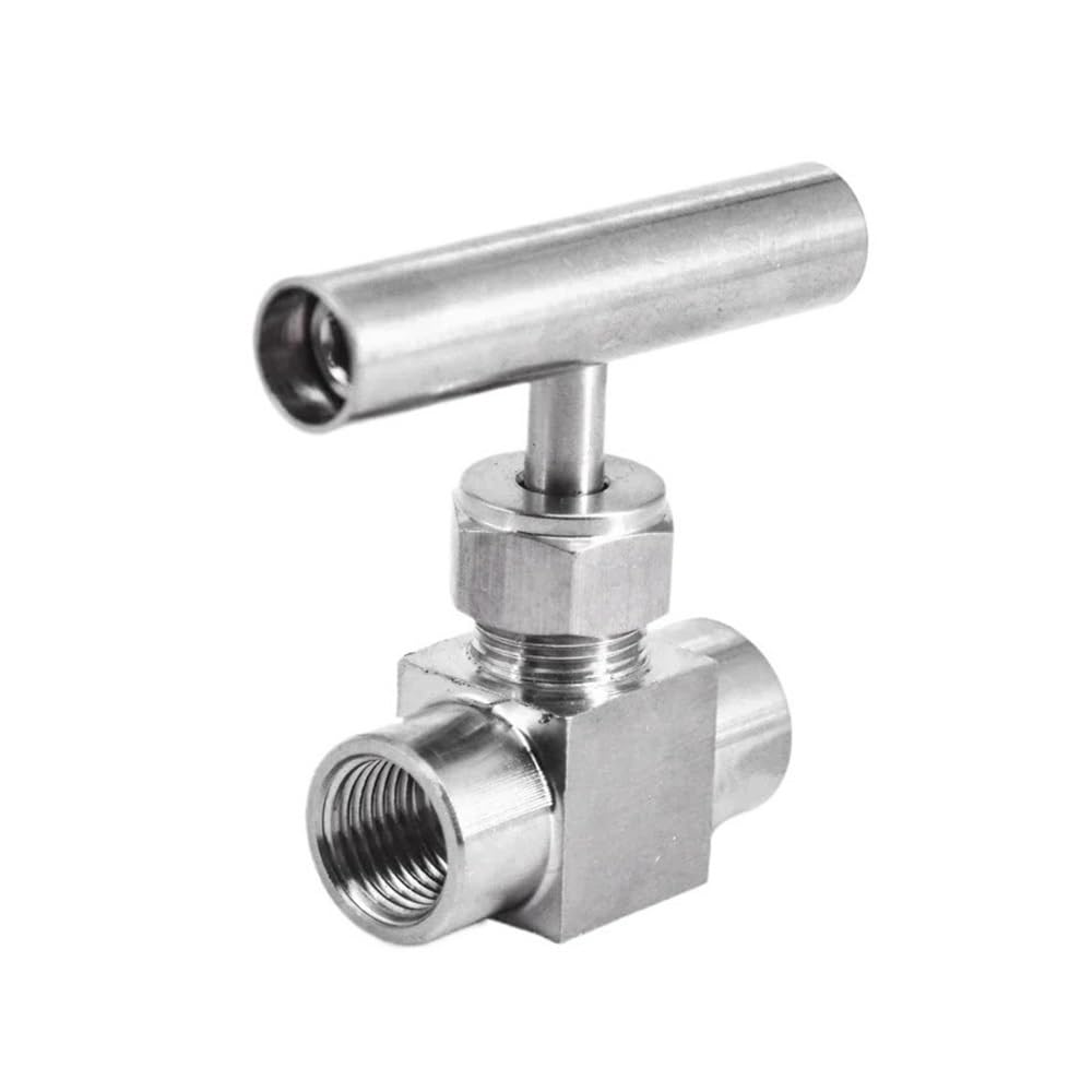 Yjqhody Women's One Color Flow Control Needle Valve 1Piece Straight Needle Valve, 304 Stainless Hydraulic Flow Control Handle For Equipment(1/4Inch)