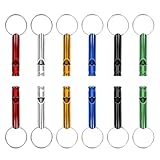 tuzuxcux Whistle Emergency Whistle with Keychain 12 Pcs Aluminum Safety Whistles Extra Loud Survival Whistles for Camping Hiking Boating Hunting Training Fishing Outdoor Sports, Loud Sound, Colorful
