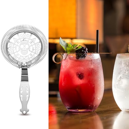 Colador de cócteles de malla fina con acero inoxidable portátil para barra y hielo 6