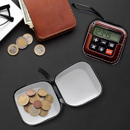Image of Kraptick Multipurpose Coin Pouch - Compact Zipper Purse for Coins, Cash & Small Essentials Durable & Stylish Fabric Mini Organizer for Daily Use (Calculator Design) (Pack of 2)