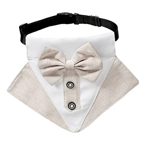 Kisangel Pet Collar Elegant Bow Tie Triangle Scarf for Dog Cotton Fabric Skin-Friendly Pet Party Wedding Holiday