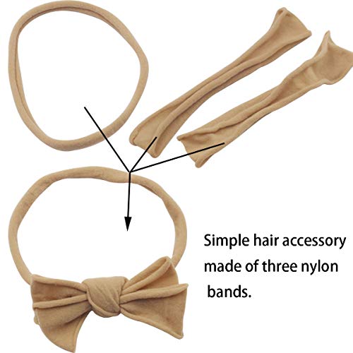 Qearl 60 Pack Soft Stretchy Diy Nylon Headbands Hair Bands Bows Diy Accessory For Newborn Baby Girls With Box #TOP2