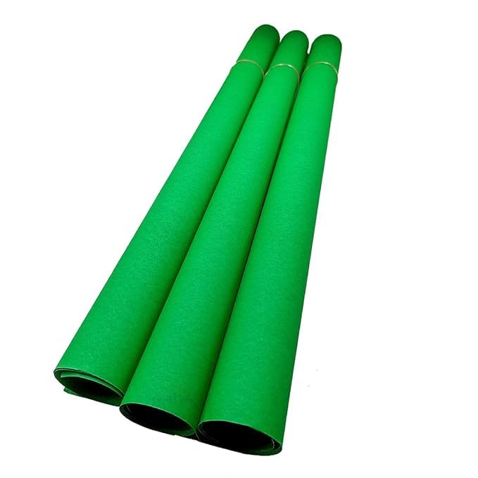 Image of SEJASCOLLECTIONS | Pack of 20 | Dark Green, Bright, A1, BIG / FULL Size, Pastel Sheets / Chart Paper, Used in art and craft, collage, projects, posters etc. Plain / Unrulled, Size: 70x56 centimeters, 200 GSM thickness.