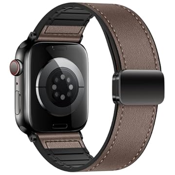 Eweison Pulseiras de couro genuíno compatíveis com Apple Watch séries 10, 9, 8, 7, 6, 5 e 49 mm, para Apple Watch séries 10, 9, 8, 7, 6, 5, 4 e SE Ultra/Ultra 2 de 44 mm, 45 mm, 46 mm e 49 mm