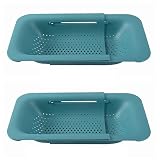 Qihtldsy Over the Sink Colander Strainer Basket - Perfect for Washing Vegetables and Fruits, Drainin