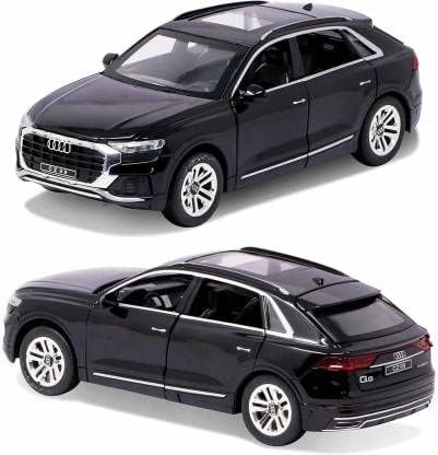 Image of 1:24 Scale Big Audi Q8 Toy Car | Metal Pullback Diecast Car for Kids with Openable Doors, Sound, Light Effects Toy for Car Enthusiasts (Color As Per Available),black