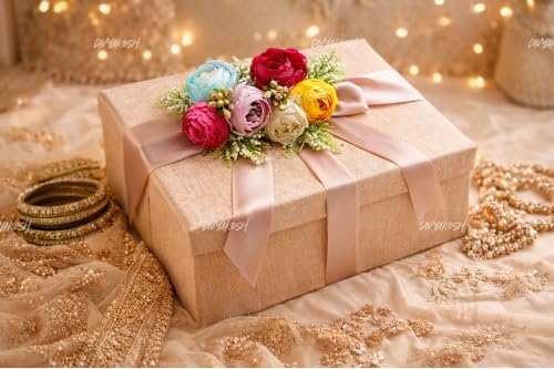 Image of Divyakosh Decorative Peony Flower Bunch Set | Package Contains 6 Artificial Flower Bunches for Wedding, Trousseau & Gift Packing