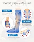 LINGTENG Air Compression Leg Massager with Foot Heat, Air Compression Leg Massager with Heat and Compression, Simulates Kneading and Stroking of Tissues by Using an Inflatable Garment, Gifts (Black)
