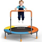 3FT Foldable Trampoline for Kids - 36" Mini Small Trampoline with Handle Bar, Indoor Outdoor Fun, Height-Adjustable, Max Load 100LBS, Perfect Toddler Baby Jumping Mat for Fitness & Recreation