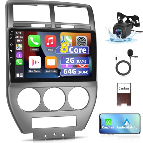 EKAT Android estéreo automotivo para Jeep Compass & Patriot 2007-2009 - 8 núcleos 2 GB + 64 GB 10 po