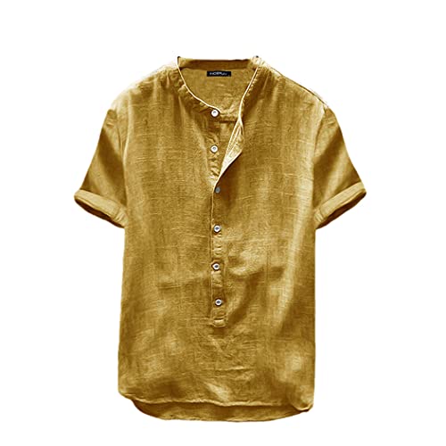 Chemise jaune homme ample vintage Harajuku coupe décontractée grande taille 4XL