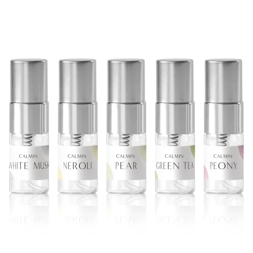 CALMIN 香水 お試しサンプルセット(ムスク/ネロリ/ペアー/グリーンティー/ピオニー) Story B. GREEN MUSK 1.5mL×5本|香水トライアルセット ミニサイズ お試し 携帯用 旅行 ギフト