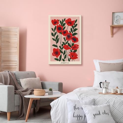 Canviburst Vintage Flower Canvas Wall Art Classical Oil Painting Poppy Poster Landscape Wall Print Abstract Art Pictures Home Decor For Living Room Bedroom 12 X 16 In Unframed thumb #4