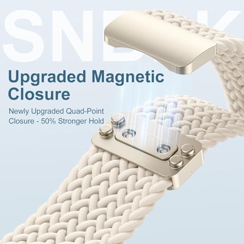 Image of VEMIGON Nylon Braided Magnetic Band Compatible with Samsung Galaxy Watch 8 /8 Classic, Elastic Fabric One Click No Gap Sport Strap for Galaxy Watch 8 40mm 44mm /8 Classic 46mm