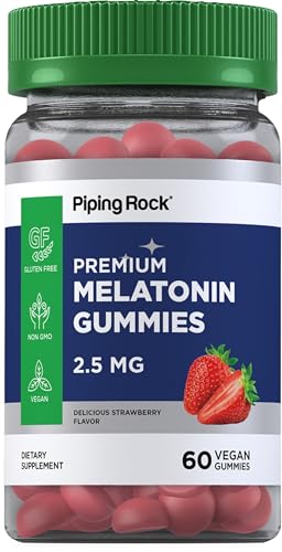 Piping Rock Melatonin Gummies 2.5 mg | 60 Count | Strawberry Flavor Gummy